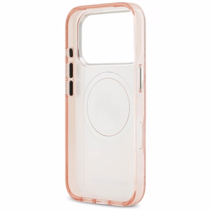 Karl Lagerfeld IML Glitter Karl & Choupette Heads Logo MagSafe Suojakuori iPhone 17 Pro:lle - Vaaleanpunainen