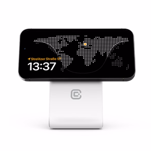 Crong MagSpot Pivot Stand 3-in-1 MagSafe-compatible wireless charger for iPhone, Apple Watch and AirPods, white