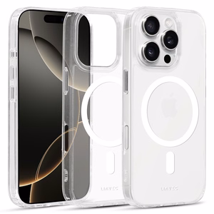 Liavec Glossy Magsafe Kirkas Suojakuori iPhone 16 Pro Max:lle valkoinen