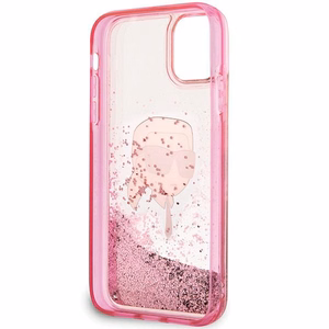Karl Lagerfeld Glitter Karl Head -suojakuori iPhone 11/XR:lle - vaaleanpunainen