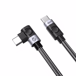 Orico C2C kulmamallinen USB-C–USB-C PD, 100 W-kaapeli, 0,5 m – musta