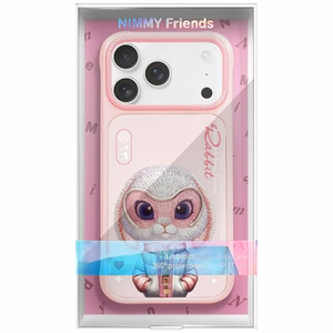 Nimmy Cool&Cute 2.0 Rabbit Suojakuori iPhone 17 Pro:lle - Vaaleanpunainen