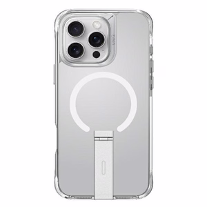 Uniq Eleva Vertica-jalustalla Suojakuori iPhone 16 Pro:lle - läpinäkyvä