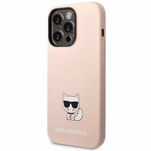 Karl Lagerfeld KLHCP14LSLCTPI iPhone 14 Pro 6.1 "kovakotelo vaaleanpunainen / vaaleanpunainen Silikoni Choupette Body