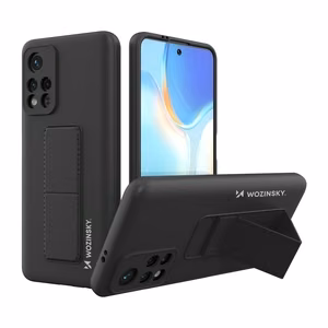 Wozinsky Kickstand Case -silikonisuojakuori jalustalla Xiaomi Redmi Note 11S / Note 11:lle, musta