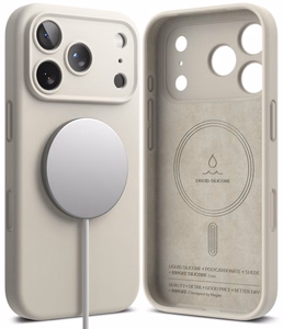 Ringke MagSafe -silikonisuojakuori laitteelle iPhone 18 Pro – beige
