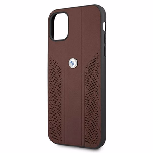 BMW Leather Curve rei'itetty kotelo iPhone 11 / Xr - punainen