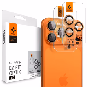Spigen Optik Pro Kameran linssilasi iPhone 16 Pro / Max / 17 Pro / Max -lle - oranssi
