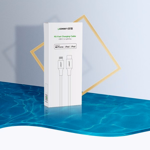 UGREEN US171 Lightning – USB-C MFi PD Kaapeli 20W 480Mb/s 1,0 m, valkoinen