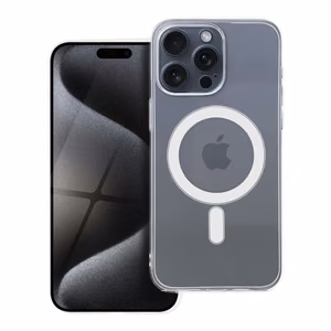 Suojakuori iPhone 15 PRO MAX:lle Clear Case 2 mm Mag Cover yhteensopiva MagSafe (kameransuoja) läpinäkyvä