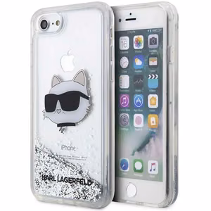 Karl Lagerfeld KLHCI8LNHCCS iPhone 7/8 / SE 2020/2022 hopeinen/hopeinen kovakuori Glitter Choupette Head