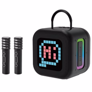 Blavec kannettava Bluetooth-kaiutin WS-09 Karaoke Fun - 10W 2 mikrofonilla ja näytöllä (WS09-2MB) musta