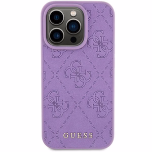 Guess Suojakuori iPhone 15 Pro 6,1:lle GUHCP15LP4EPMU vaalea violetti HC PU Quilted 4G Classic