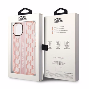 Karl Lagerfeld KLHCP14MHKLSPCP iPhone 14 Plus 6.7 "kovakotelo vaaleanpunainen / vaaleanpunainen Mono pystysuora raidoitus