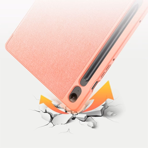 Dux Ducis Domo eko-nahkakotelo telineellä Samsung Tab S9 FE+ - vaaleanpunainen