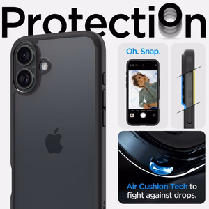 Spigen Ultra Hybrid Suojakuori iPhone 16 6,1 mattamusta