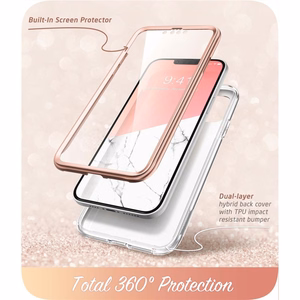 Supcase Cosmo iPhone 14 Plus kotelo - vaaleanpunainen marmori