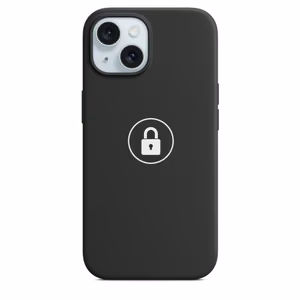 Puhelimen suojakuori "Silicone Case v2" iPhone 15:lle / musta / pakkauksessa