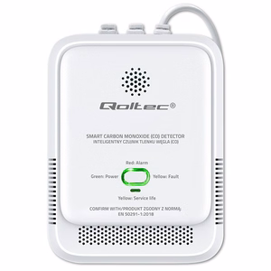 Qoltec 52576 hiilimonoksidianturi | CO-tunnistin | 85dB hälytys | LED