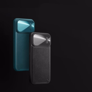 Nillkin CamShield Nahka S Kotelo iPhone 14 Pro Max kotelo kameran suojus musta