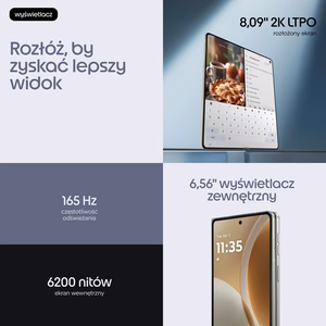 Motorola Razr Fold – smartphone, 20.6 cm / 8.09-inch, Dual SIM, Android 16.0, 5G, USB Type-C, 16 GB/512 GB, 6000 mAh, white