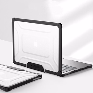 Tech-Protect SmartShell Pro Suojakuori MacBook Air 13 2023-2025 M2 / M3 / M4:lle - läpinäkyvä ja musta