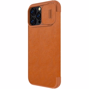 Kotelo Nillkin Qin Pro Nahka Apple iPhone 14 Pro Max ruskea