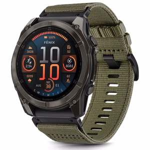 Tech-Protect Nylon Classic Garmin Fenix 5X / 5X Plus / 6X / 6X Pro / 7X / 8 (51mm) Oliivinvihreä