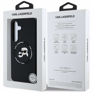 Karl Lagerfeld Suojakuori Samsung S25 Pluslle KLHMS25MSKCHTCK (Magneettinen Silikoninen Double Heads) Musta