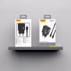 Dudao A27MaxCEU PD QC 35W USB-A USB-C Wall Charger with USB-C Cable - Black