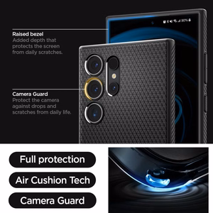Spigen Liquid Air suojakuori Samsung Galaxy S24 Ultra:lle - matta musta
