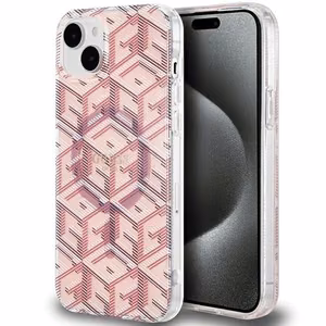 Guess IML GCube MagSafe Suojakuori iPhone 15:lle - vaaleanpunainen