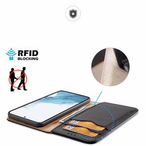 Dux Ducis Hivo Suojakuori Samsung Galaxy S23+ läppäkotelo lompakko jalusta RFID-esto musta