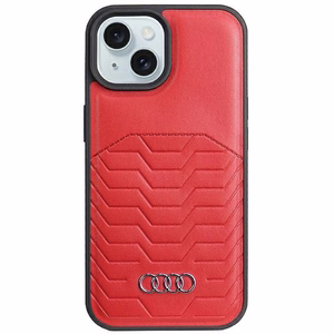 Audi Tekonahkainen Suojakuori MagSafella iPhone 15 Plus / 14 Plus:lle - punainen