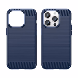 Carbon Case iPhone 14 Pro joustava geelinen takakuori sininen