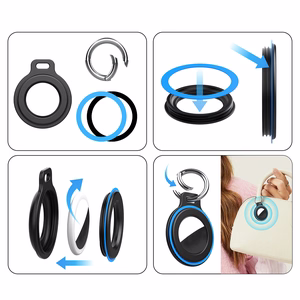 Cases with spring clips for Apple AirTag, 2 pcs. – black