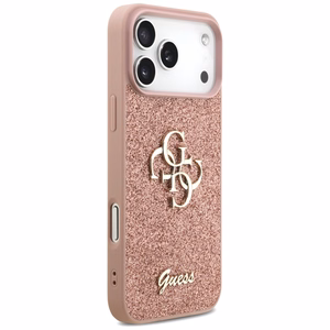 Guess Fixed Glitter Big 4G suojakuori iPhone 17 Pro Max - pinkki