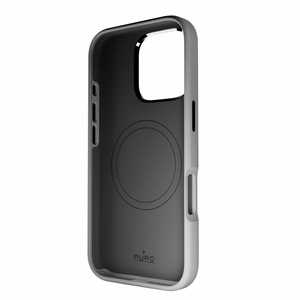 Puro Icon Mag Pro MagSafe Silikoninen Suojakuori iPhone 16 Prolle - tummanharmaa