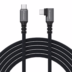 Wozinsky WPS3-UY41S USB-C USB4 40Gb/s 240W 1m 4K kulmakaapeli - musta