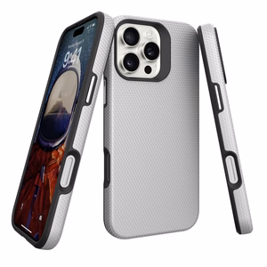 Perfectionists Triangle Mag suojakuori iPhone 16 Pro Max hopeinen