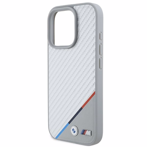 BMW M Carbon Tricolor Line MagSafe Suojakuori iPhone 16 Pro:lle - harmaa