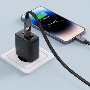 Acefast C13-04 USB-C - USB-A / USB-C -kaapeli 480 Mb/s 3 A 1,2 m - musta