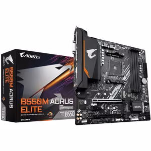 Gigabyte B550M Aorus Elite motherboard AMD B550 SAM4 micro-ATX DDR4 4 memory slots PCIe 3.0/4.0 2x M.2 DVI-D HDMI USB 2.0/3.2