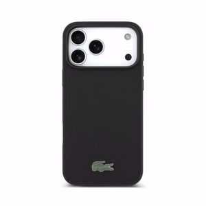 Case Lacoste PVC Petit Pique Semi Wrap Embossed MagSafe Apple iPhone 18 Pro Max black
