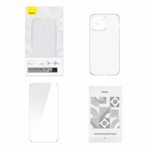 Läpinäkyvä kotelo ja karkaistu lasi setti Baseus Corning iPhone 14 Pro Maxille