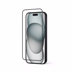 Crong Anti-Bacterial 3D Armour Glass antimikrobinen 9H-karkaistu kokoliimapintainen näytönsuojalasi iPhone 16 Plus / 15 Plus -laitteelle asennuskehyksellä
