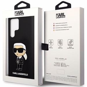 Karl Lagerfeld Suojakuori Samsung Galaxy S24 Ultralle KLHCS24LSNIKBCK musta HC SILICONE NFT IKONIK