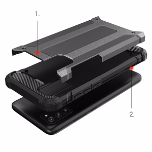 Hybrid Armor Case Kova kestävä suojus Samsung Galaxy A03s musta