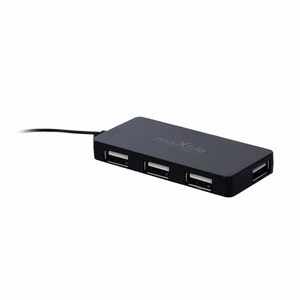 Maxlife kotitoimiston USB 2.0 -hubi USB - 4x USB 0,15 m musta + kaapeli 1,5 m