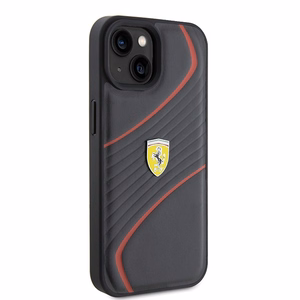 Ferrari FEHCP15SPTWK iPhone 15 6,1 musta/musta kovakuori Twist Metal Logo